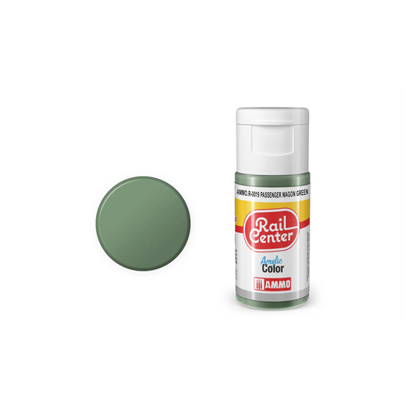 AMMO R-0019 Rail Center Personenwagen-Grün, matt, Acrylfarbe, 20 ml