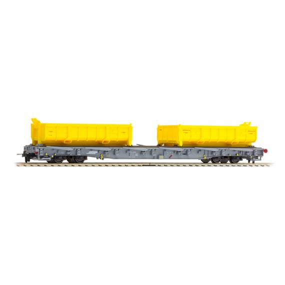 Bemo 2291 116 RhB R-w 8216 ACTS-Tragwagen mit Aushubmulden, H0m (1:87)