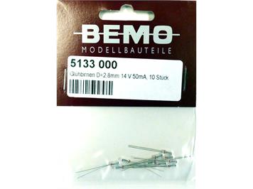 Bemo 5133 000 Glühbirnen D=2,8mm 14V 50mA, 10 Stück