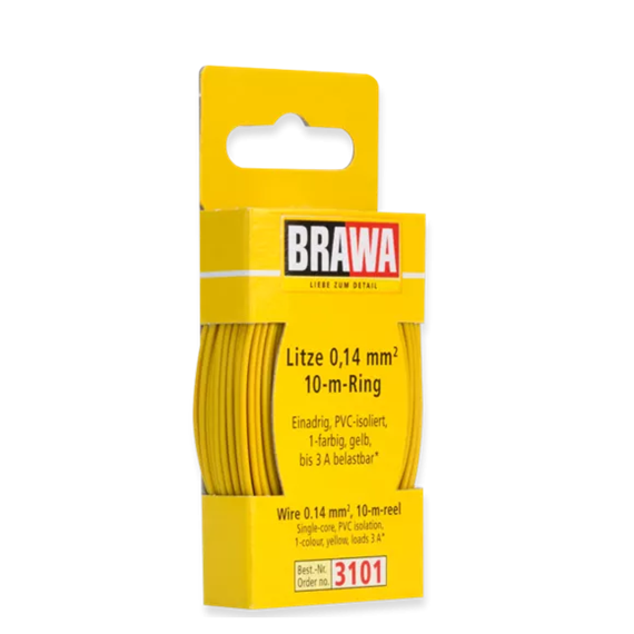 Brawa 3101 Litze 0,14 mm², gelb, 10 m