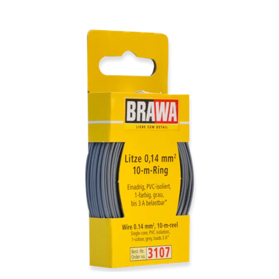 Brawa 3107 Litze 0,14 mm², grau, 10 m