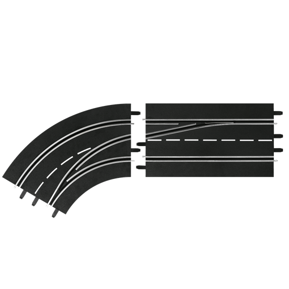 Carrera 20030363 D132, D124 Spurwechselkurve links, aussen nach innen