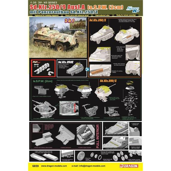 Dragon 6859 Sd.Kfz.250/9 le.S.P.W.(2cm)m.PzAufb - Massstab 1:35