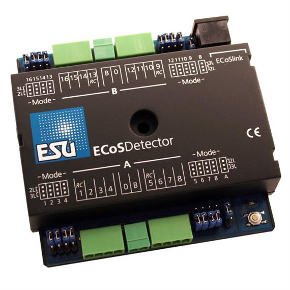 ESU 50094 ECoSDetector Rückmeldemodul, 16 Digitale Inputs, davon 4 RailCom Rückmelder