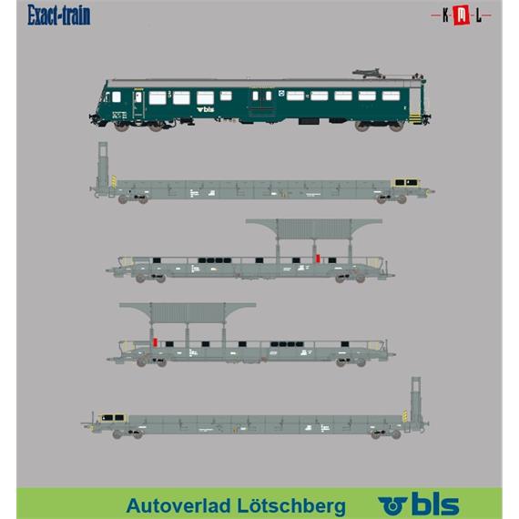 Exact-Train 25000 5-teiliges Set BLS Autozug mit Steuerwagen - H0 (1:87)