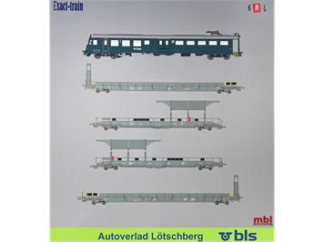 Exact-Train 26000 5er Set BLS Autozug mit Steuerwagen BDt 2x Auffahrwagen, 2x Rampenwagen