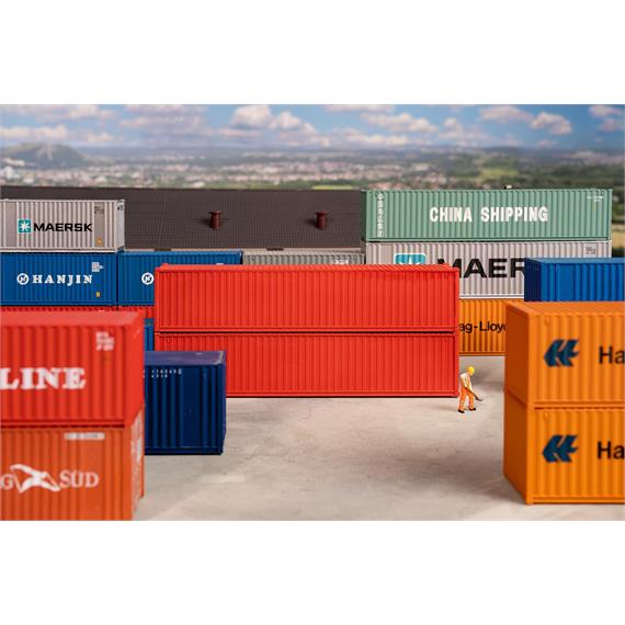 Faller 182154 40 Container, rot, 2er-Set - H0 (1:87)