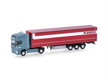 Herpa 066860 Scania R Tieflader Gardinenplanen-Sattelzug "Planzer" - N (1:160)