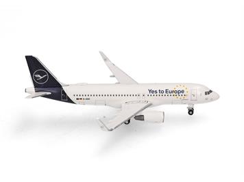 Herpa 538176 Lufthansa Airbus A320 "Yes to Europe" - D-AIUC - Massstab 1:500