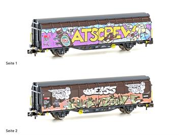 Hobbytrain H24668 SBB Schiebewandwagen Hbbillns Graffiti Atscrew, Ep. V - N (1:160)