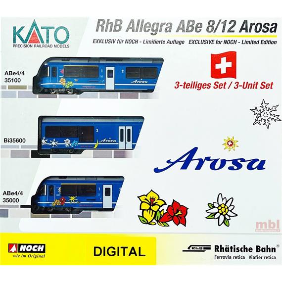 Kato 7074081 RhB Allegra ABe 8/12 3 teilig #3500 Arosa Design Digital - N (1:160)