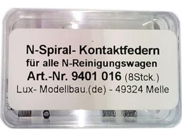 LUX 9401 016 Spiral-/Kontaktfedern für alle Spur N-Reinigungswagen, 8 Stück - N (1:160)