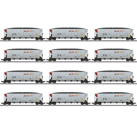 Märklin 45666 Hopper Car Set BNSF, zwölf Kohletransportwagen, AC 3L - H0