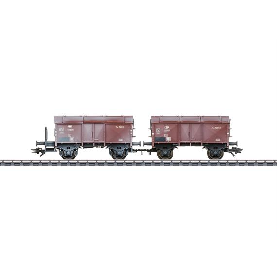 Märklin 46018 Klappdeckelwagen-Paar Typ 1520 B der Belgischen Staatsbahnen (SNCB) - H0