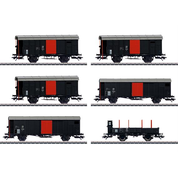 Märklin 46050 SBB Güterwagen-Set zum "Köfferli" in fiktiver schwarzer Grundfarbgebung - H0