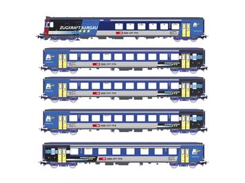 PIKO 96618 SBB Set 5-tlg RE ZUGKRAFT AARGAU, 1x BDt,1x A, 3x B mit IB, Ep. V DC - H0 1:87