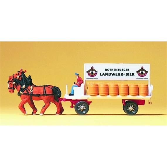 Preiser 79478 Brauereiwagen mit Pferden - N (1:160)