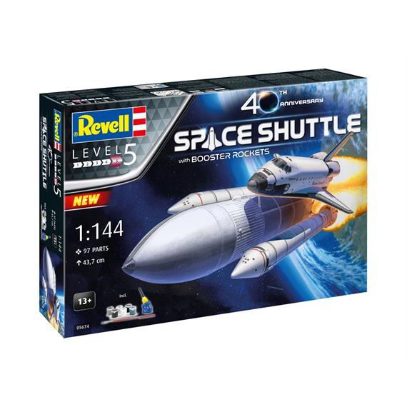 Revell 05674 Geschenkset Space Shuttle& Booster Rockets, 40th., Maßstab: 1:144