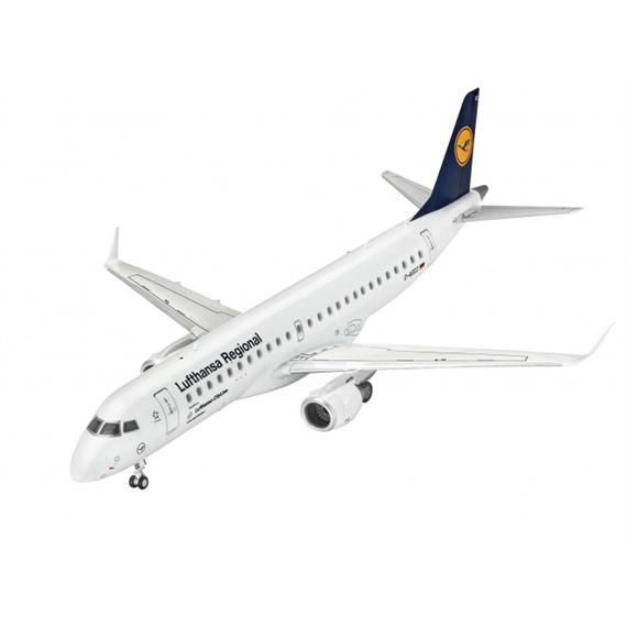 Revell 63937 Model Set Embraer 190 Lufthansa Regional 1:144 mit Farben, Leim und Pinsel