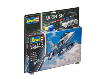 Revell 63956 Saab JAS-39D Gripen twin seater 1:72 mit Farben, Leim und Pinsel