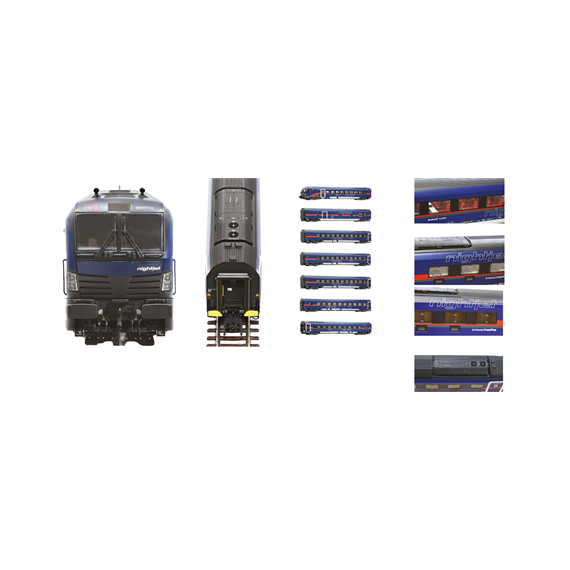 Roco 5510004 7-tlg. Set: Nightjet, ÖBB, DC 2L, digital/Sound/LED Innenbeleuchtung - H0