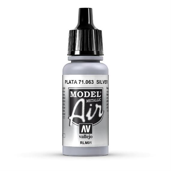 Vallejo 71.063 Model Air 17ml, SILVER RLM01