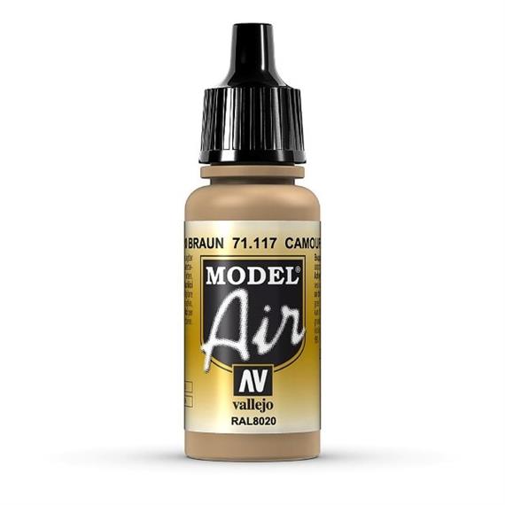 Vallejo 71.117 Model Air 17ml, CAMOUFLAGE BROWN, RAL8020