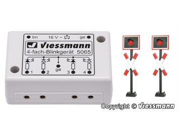 Viessmann 5060 Andreaskreuze mit Blinkelektronik, 2 Stück - H0 (1:87)