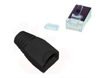 Westernstecker RJ45 mit Einführhilfe und Tülle schwarz (68095911)