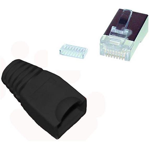 Westernstecker RJ45 mit Einführhilfe und Tülle schwarz (68095911)