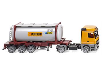 Wiking 053602 Tankcontainersattelzug Swap MB Actros "Bertschi" HO