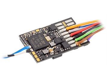 ZIMO MS480 Mini-Sound-Decoder DCC/mfx, 0,8 A, 6 Fu.-Ausgänge, 2 Logikpegel, 13 Litzen